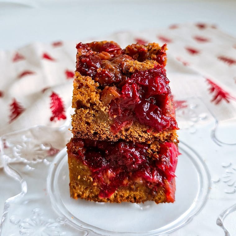 Sticky Cranberry Gingerbread